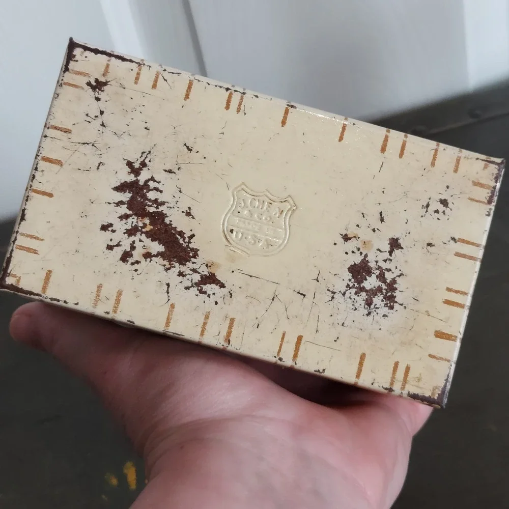 Vintage J Chein Co Metal Recipe Box Americana Eagle Kettle 1776 Made in USA - Picture 4 of 8